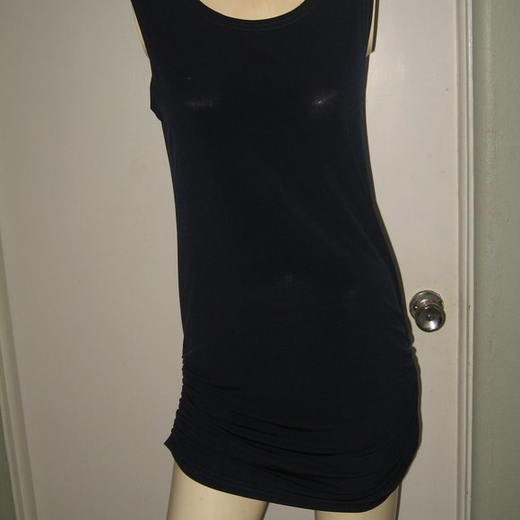 ❤️2 PLANET BY LAUREN G Bodycon Rushed Microfiber/Spandex Dresses Navy Black SZ 1 - Picture 2 of 12
